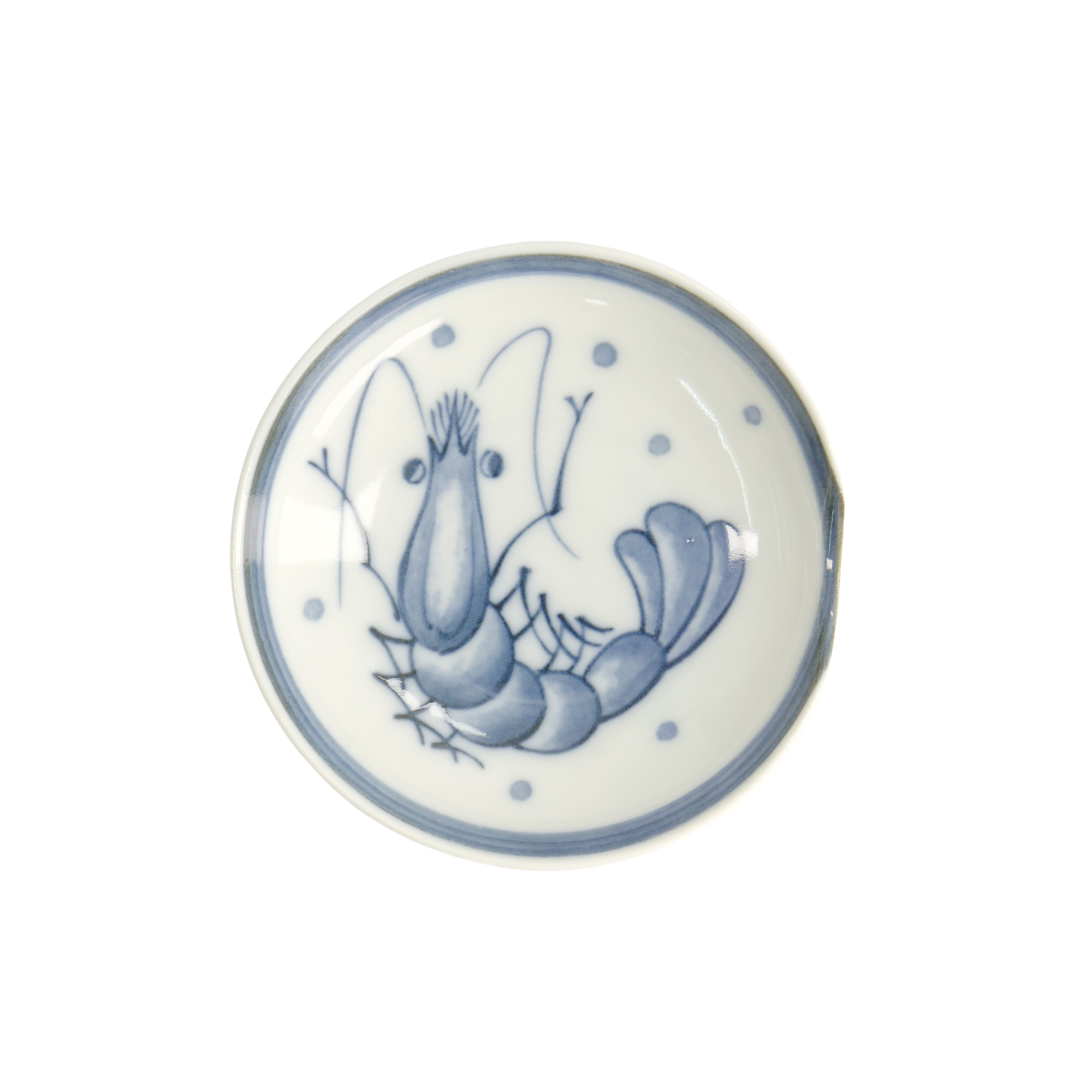 Shrimp skål med spisepindeholder, blå/hvid - Ø9,4 cm.